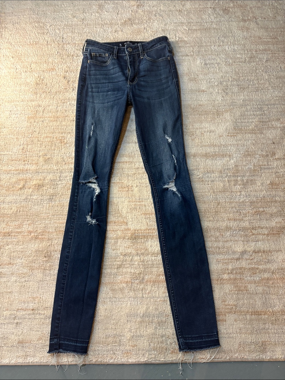 Hollister Navy Distressed Skinny Jeans
